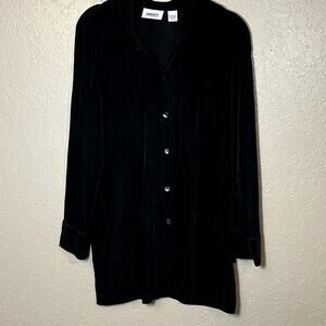 Chico's Travelers black button down tunic top 2